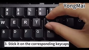 2Pcs Russian Keyboard Stickers for PC, Computer, Mac, Laptop, Desktop - Replacement Stickers With Blue Font on Black Background