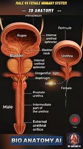111K views · 425 reactions | Male vs female urinary system | human Anatomy 3D comparison | Anatomy Stomach Arts Uk | Facebook