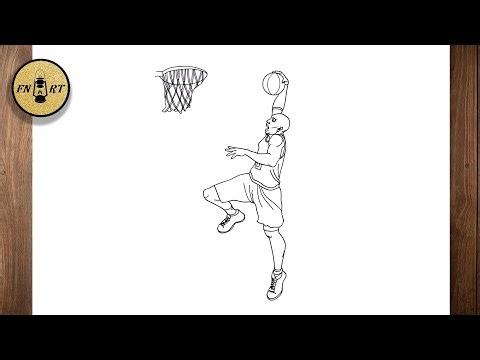 How to draw kobe bryant dunking step by step easy