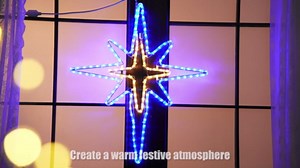 43'' Christmas Star of Bethlehem LED Star Hanging Lights Nativity Holy Family Light for Door Window Porch Wall Decoration Plug Operated Lighted Hanging Tree Topper(White, Warm Light)