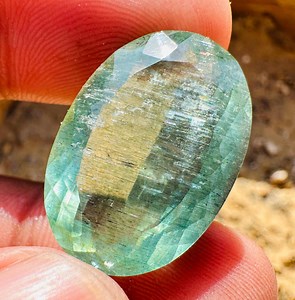 Rainbow.! Flashy Aquamarine Faceted - Natural Green Beryl Aquamarine - Jewelry Making - Healing Crystal - High Quality - Aquamarine - Etsy