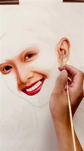 This is a female face drawing I did. I used a pencil and paper to create the image. | Drawingart