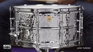 Ludwig 14x6.5 Hammered Supraphonic: The hammered aluminum shell gives an impressive balance of dry and resonant. •Tube Lugs •Hammered chrome over brass •Ludwig P-88AC strainer and butt-plate •Triple Flange Big sounds and classic looks from Ludwig Drums at MemphisDrumShop and myCymbal.com https://memphisdrumshop.com/snare-drums/ludwig-snare-drums ••• Christopher Patrick Bounds II #ludwig #ludwigdrums #drum #drums #snare #snaredrum #drummer #drumming #drumlife #drumgear #drumsale #drumvideo #drums