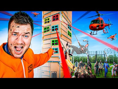 WORLDS TALLEST Box Fort PRISON! 24 HOUR Zombie PRISON ESCAPE Challenge!