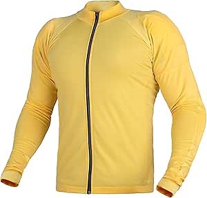 WICKED STOCK Armored Motorcycle Shirt - CE (Certified) Unisex Motorcycle Protective Shirt for Summer with Removable Padding Yellow