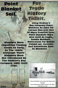 Fur Trade History Tidbit. Point Blanket Sail. #FurTradeHistoryTidbit #Voyageur #RedRiver #MetisHistoryTidbit #History #RedRiverMétis #MetisNation #CuthbertGrantJr #MetisHistory #Elders #Matriarchs #MetisSash #HudsonsBayCompany #Furtrade #Northwestcompany #Beaver #PointBlanket #Sail | Metis History And Culture Page.