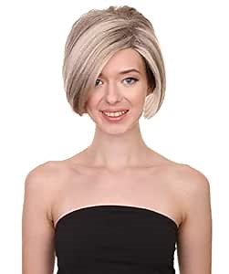 HPO Adult Women's Blonde Super Karen Minivan Mom Meme Pixie Wig, Best for Halloween, Flame-retardant Synthetic Fiber