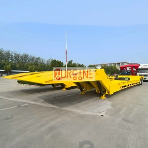 [Hot Item] 2 Axle 50t Flat Low Bed Trailer with Low Ground Clearance for Transport