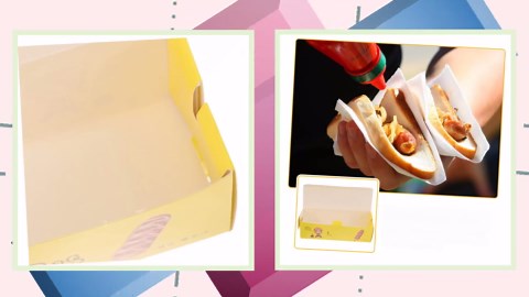 100Pcs Disposable Paper Hot Dog Boxes with Lids, Self-Folding Cardboard Food Containers for Sausages, Cheese Hot Dog Sticks, and Egg Rolls, 6.29 X 1.96 X 1.96 Inch