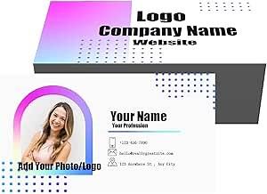 Double-Sided Custom Business Cards with Your Logo Personalized Business Cards Add Photo/Text/LOGO (Color A)