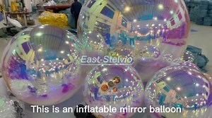 Double Layer Inflatable Mirror Ball PVC Material Silver Mirror Balloons Giant Inflatable Reflective Balloon for Wedding Event