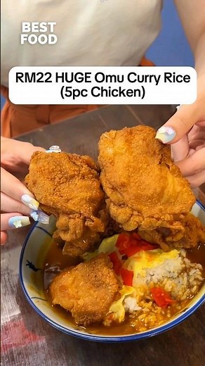 Spotted a HUGE Chicken Curry Rice with 5pc of chicken and they only sell for RM22! 📍Papasan Canteen