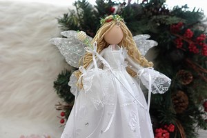 Handmade Lace Angel Tree Topper: White Christmas Decoration 12'' - Etsy Canada