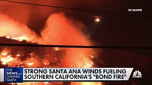 Santa Ana winds fuel Bond Fire in Southern California