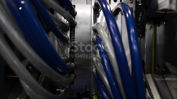 Máquina automática de moldagem por injeção de plástico.