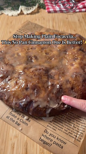 No Knead Cinnamon Focaccia Recipe (Same Day Baking)