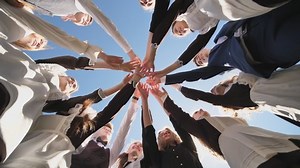 College Students Alumni Teamwork Stacking Hand Stock Footage Video (100% Royalty-free) 1038082460 | Shutterstock