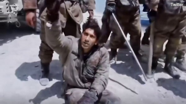 Astonishing moment soldiers on the China-India border fight with rocks and sticks