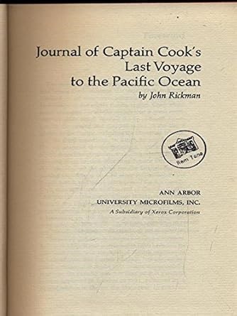 Amazon.com: Journal of Captain Cook's Last Voyage to the Pacific Ocean: COOK, Captain James: RICKMAN, John: 圖書