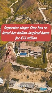 Superstar singer Cher has relisted her ltalian inspired home for $75 million #fouyou #house #Home | Real Estate of Stars