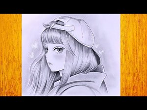 How to draw a girl Anime / Draw a girl step by step in pencil / Simple drawing techniques