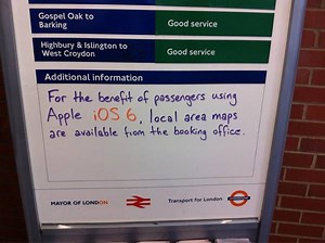 Advisory: iOS6 maps on the tube