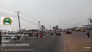 [1:30PM] #LagosBadagryExp #TrafficUpdate From the Agbara Customs Checkpoint down to Iyana Era, and continuing through Iyana Isashi to Afromedia, traffic is moving as expected. The connection from Afromedia to Iyana Iba en route to Volks is also clear. Both the Iyana Iba flyover and the road underneath it are experiencing good traffic flow in both directions. Vehicular movement from Volks to Trade Fair is positive on both the service lane and the main carriageway. However, there is moving traffic