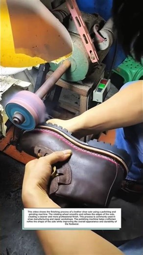 Shoe Sole Finishing Process | Professional Leather Shoe Polishing Machine #machine #repairing