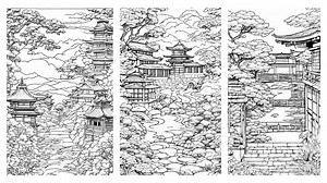 Coloring Pages Japanese Art for Adults and Children - Etsy