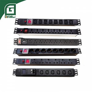 [Hot Item] Geteknet OEM Data Center 19 Inch Vertical PDU German EU C13 C19 Us UK Smart Rack Mount Networking Power Socket Strip Distribution Unit PDU for Cabinet