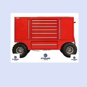 [Hot Item] Custom Rolling Pit Box Tool Box Tire Rack Steel Racing Pit Cart