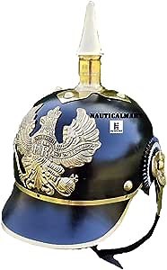 Vintage Nautical Handcraft Imperial German Prussian Pickelhaube Black Helmet