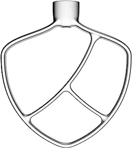 Flat Beater Replacement for KitchenAid 5plus/6 Qt. Bowl-Lift Stand Mixers/Polished 18/8 Stainless Steel Paddle Accessories/No coating/Dishwasher Safe/Replacement for KN256CBT