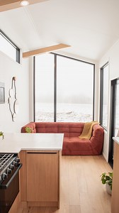 Common question answered..."Can I still have a dishwasher in a tiny home? Is there room?" You bet! This 18" dishwasher by Bosch is the perfect fit. Here is where we fit a dishwasher into our tiny home! We love the integrated pannel front as it gives such a clean, minimal aesthetic to the kitchen. #tinyhomeliving #dishwasher #boschhome #tinyhousedesign #tinyhousekitchen #smallspacedesign | Fritz Tiny Homes