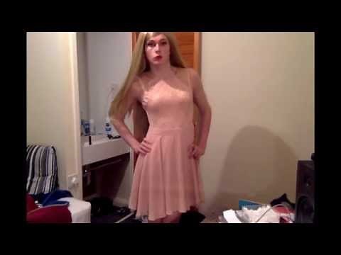 Crossdresser in Pink Dress