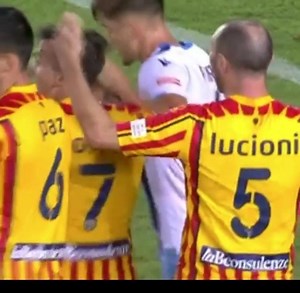 Lazio defender Patric was sent off for biting Lecce's Giulio Donati. | WesleySports | Facebook