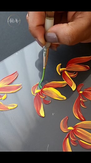 Stylish Glass Painting #howtopaint #howtopaintflowers #flowerpaintings #flowerlovers | Colors N Shades-The magical Rendering