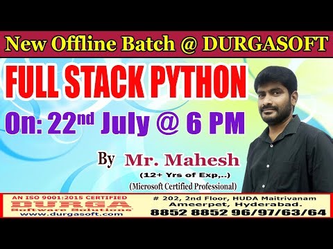 FULL STACK PYTHON Offline Training @ DURGASOFT