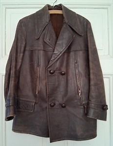 RARE! Antique Brown Leather Jacket, 1930s/1940s *motorcycle Leather Jacket*men's Jacket With Double Chest - Etsy Australia