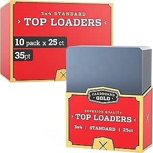 Cardboard Gold - 35pt Top Loaders for Cards - 250 Count - Premium 3x4 Inch Trading Card Toploaders - Protect Your Baseball and Sports Cards with These Crystal Clear Hard Plastic Sleeves Protectors