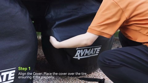 RVMATE RV Tire Covers, Wheel Cover (4 Pack) Fits 40"-42" Diameter Tires, Waterproof Anti-UV Black Tire Covers RV Accessories for Truck/Trailer/Car