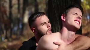Hot and sexy gays have sex in the wood