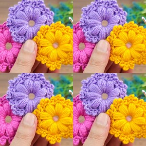 10K views · 2.2K reactions | Woww!!! Easy crochet cute flowers making. You will love this #crochet #knitting #design | Yurdagül Canbey | Facebook
