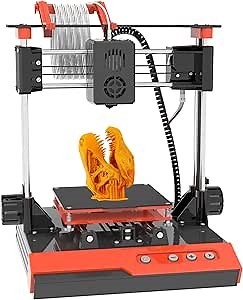 Small 3D Printer for Kids, Mini 3D Printer with Free Testing PLA Filament, Easy Assembly Fast Heating Low Noise, Printing Size 4"*4"*4", Black & Orange