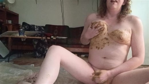 Trans woman panty pooping and licking off her fingers