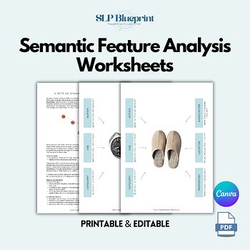 Semantic Feature Analysis Worksheets & Note-Taking Template, Aphasia SLP Therapy