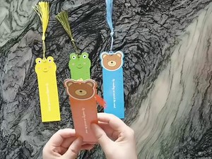 Bookmarks for Kids with Colorful Tassel Cartoon Animal Bookmarks Classroom Bookmarks Cute Bookmarks for Students Suitable for Gifts, 4 Styles (40 Pieces)