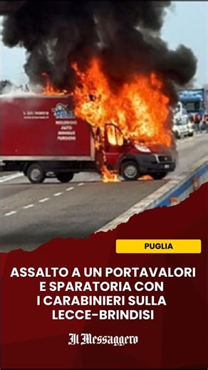 Il Messaggero on Instagram: "Di nuovo scene da far west sulle strade pugliesi. Momenti di terrore sulla superstrada 623 Lecce–Brindisi, all’altezza di Tuturano, dove un commando armato ha assaltato un portavalori, dando vita – durante la fuga – a un conflitto a fuoco con i carabinieri. Secondo le prime ricostruzioni, i banditi avrebbero posizionato un camion sulla carreggiata e lo avrebbero incendiato, costringendo così il mezzo blindato a fermarsi. In azione un gruppo composto da almeno otto uo