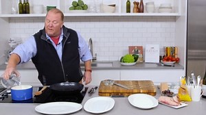Mario Batali cooking on his YouTube channel