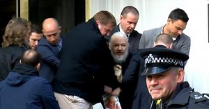Julian Assange arrest video shows WikiLeaks founder dragged from Ecuador embassy